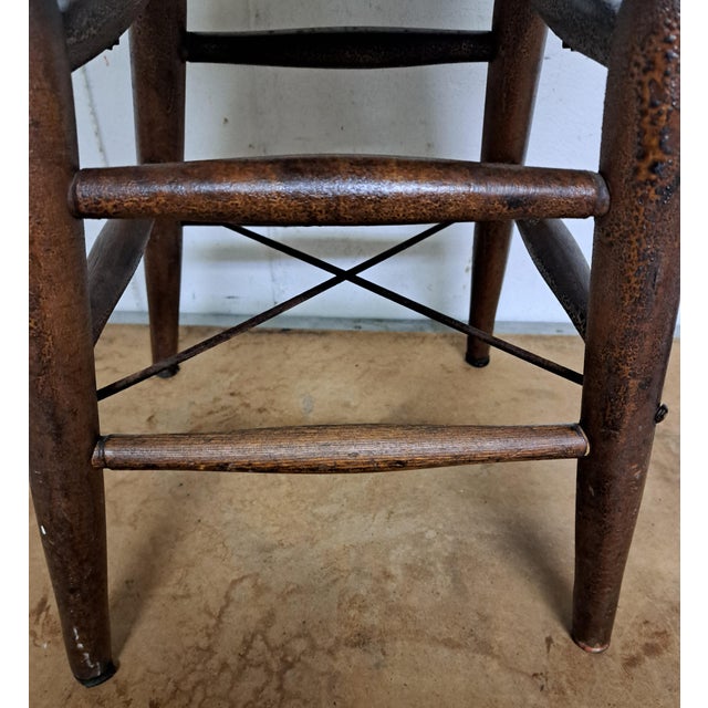 Wood Antique Heywood Wakefield Wooden Stool For Sale - Image 7 of 13