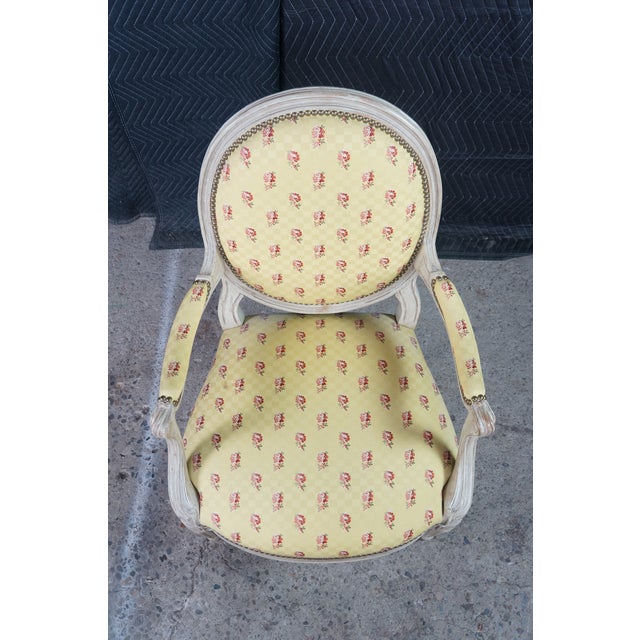 2 Late 20th Century Minton Spidell Neoclassical George III Style Balloon Back Open Arm Chairs Pair For Sale - Image 11 of 18