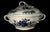 Blue Late 18th Century First Period Worcester Porcelain Soup Tureen, Cover and Stand, Pine Cone Pattern, Blue and White For Sale - Image 8 of 16