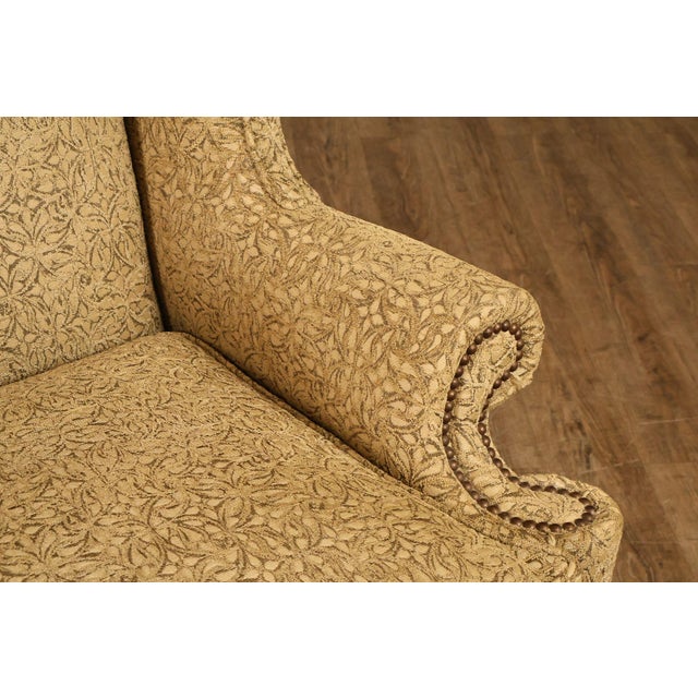 Green Lee Jofa Pair Of Custom Upholstered Wingback "Mayfair" Armchairs For Sale - Image 8 of 18