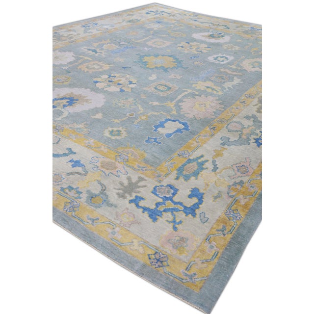 Oriental Hand Knotted Rug Turkish Oushak 11'3" x 15'3" For Sale - Image 4 of 9