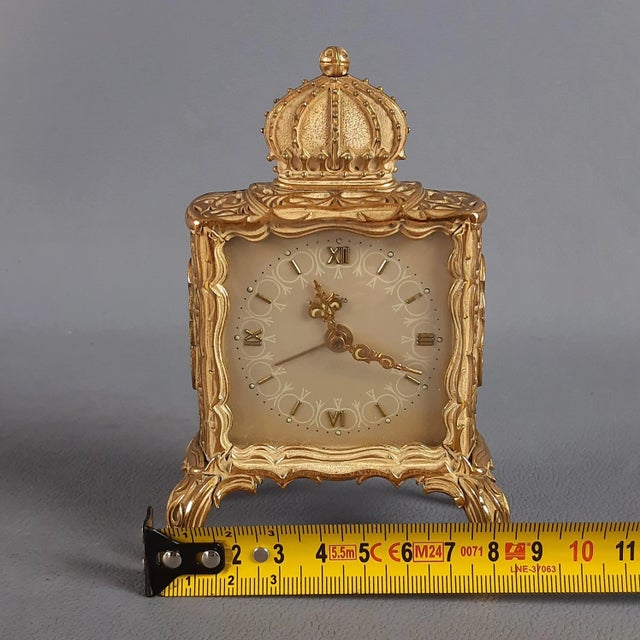 Mechanical Table Alarm Clock in Gil Metal from Emes, 1960s For Sale - Image 12 of 15