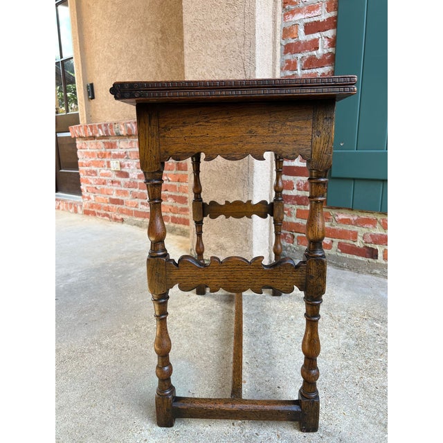 Antique English Game Table Flip Top Victorian Oak C1880 Mahjong Square Table For Sale In Dallas - Image 6 of 18