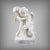 Carved from subtly translucent alabaster, this work, entitled Two Cupids Quarreling Over a Heart, belongs to the refined...