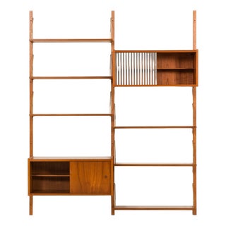 P.S. System 2 Bay Teak Wall Unit from Preben Sorensen, 1960s For Sale