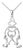 14K White Gold Floating Diamond Clown Jester Pendant Necklace Estate For Sale