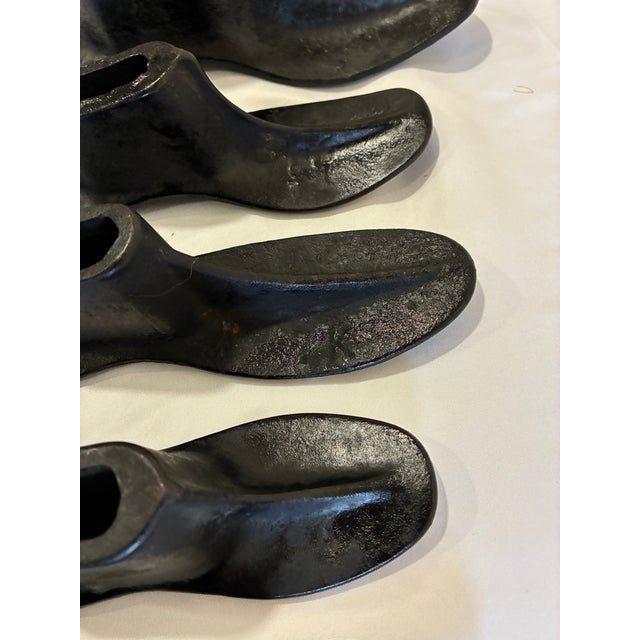 Metal Vintage Cast Iron Shoe Molds – Set of 6 Industrial Cobbler Forms For Sale - Image 7 of 14