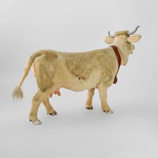 Antique German Clockwork Mechanism Automataton Advertising Nodding Dairy Cow For Sale - Image 6 of 8