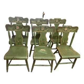 Set of 6 19th Century Hitchcock Style Chairs For Sale