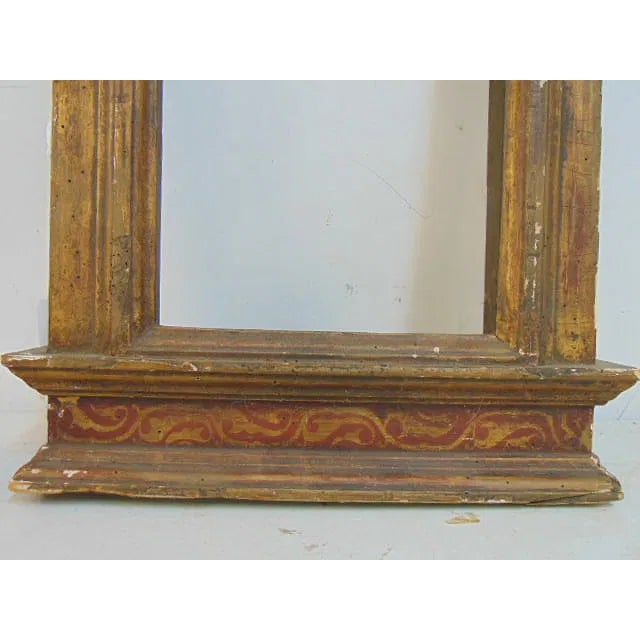 Italian 17th-Century Italian Gilt & Polychrome Architectural Frame For Sale - Image 3 of 5