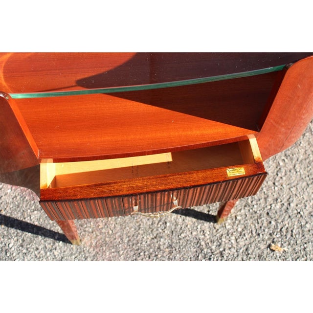 Oval Bedside Tables with Ducrot Glass Tops by Paolo Buffa, 1950, Set of 2 For Sale - Image 6 of 18