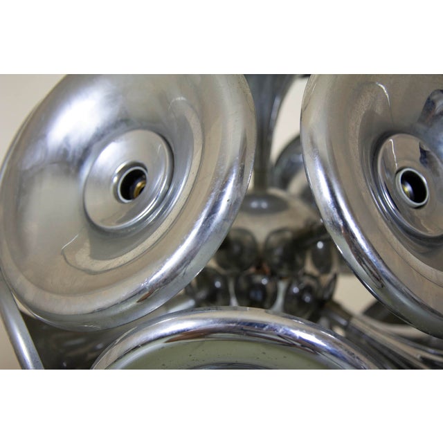 Silver Sputnik Pendant in Chromed Metal, 1970s For Sale - Image 8 of 9