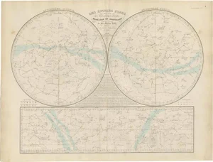Antique Celestial Star Map of Northern and Southern Hemispheres, 1860