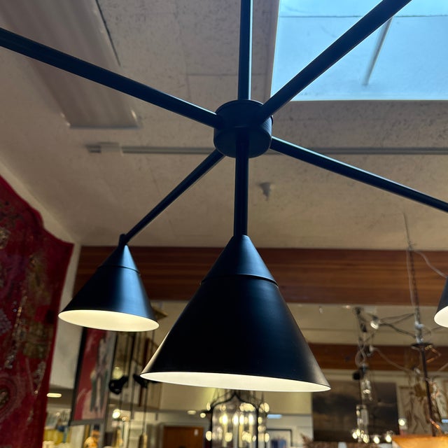 Elyccupa Modern Cone Chandelier, Matte Black For Sale - Image 9 of 12