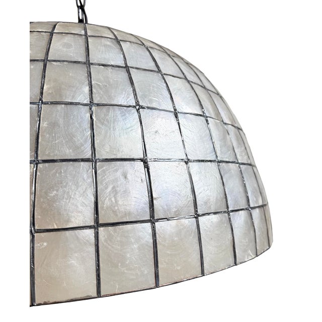 Capiz Shell Dome Chandelier Pendant Light For Sale In Los Angeles - Image 6 of 13