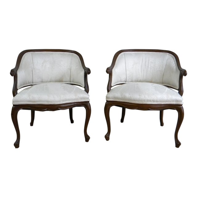 Vintage Off White Club Chairs A Pair Chairish
