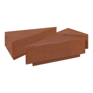 Vintage Hand-Painted Craquelure Geometric Coffee Table, 1970s For Sale