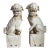 Huge Vintage Pair of Celadon Cream Glazed Large 30" Foo Dog Statues For Sale