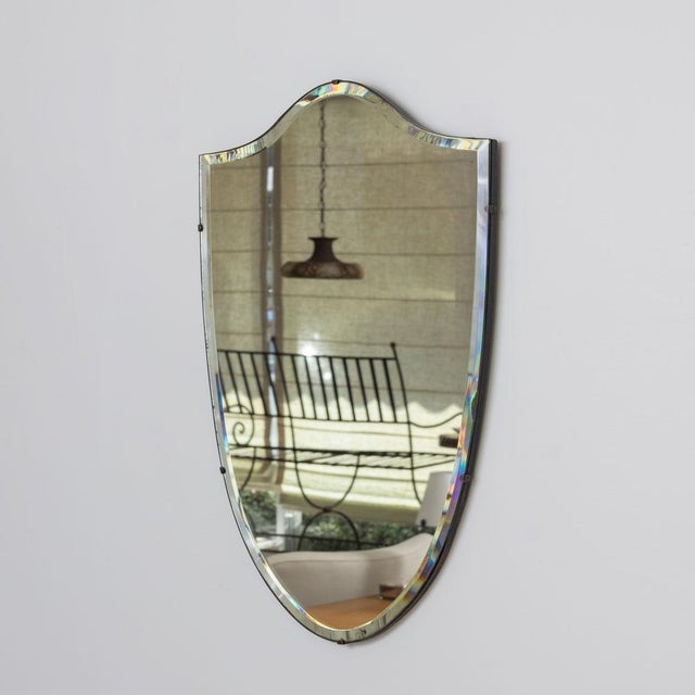 French 1940s French Shield Mirror For Sale - Image 3 of 9