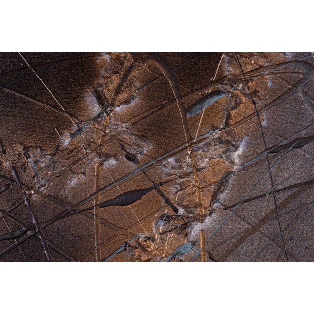 Ellen Loerwald Flashes at Midnight Modern Mixed Media Painting on Board Framed For Sale - Image 10 of 11