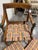 Unusual vintage walnut chair with green enamel finials and accents. While it feels very Maitland Smith to me, it is not...