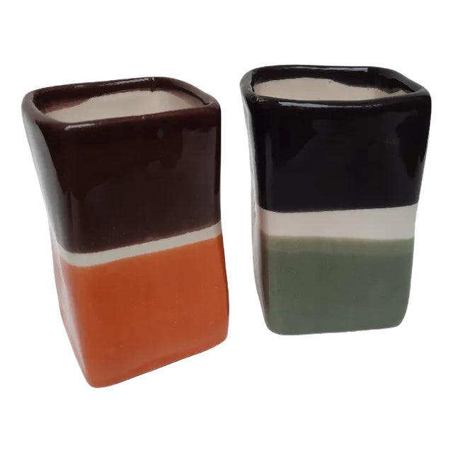 Cube Cups with White Center from Amodino Milano, Set of 2 For Sale