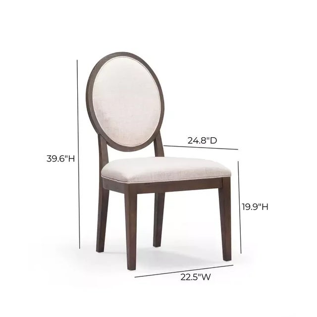 Mila Dark Brown and Beige Performance Fabric Side Chair, Set of 2 For Sale - Image 10 of 11