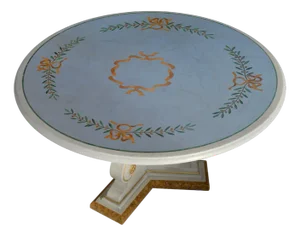 Round Dining Table with Inlaid Marble Top by Cubioli from Cupioli Living