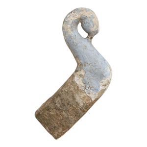 Antique Painted Stone Blue Peacock Corbel