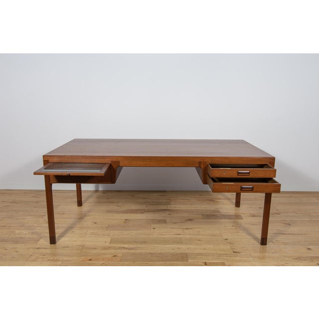 Brown Mid-Century Teak Desk by Ejner Larsen & Aksel Bender Madsen for Willy Beck, Denmark, 1950s For Sale - Image 8 of 18
