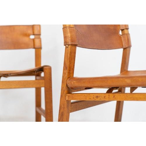 Oak & Leather Dining Chairs, Denmark, 1960s, Set of 4 For Sale - Image 11 of 17