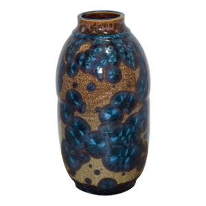 1970s Curvaceous Signed Arts & Crafts Revival Crystalline Glaze Studio Pottery / Porcelain Vase