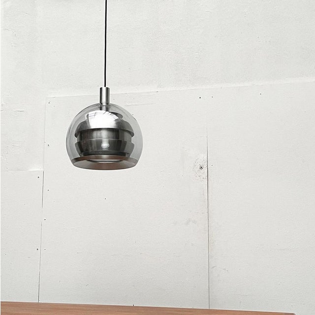 Mid-Century German Space Age Aluminum and Glass Globe Pendant Lamp from Doria, 1960s For Sale - Image 18 of 18