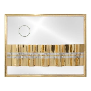 Mixed Silver and Gold Metal Mirrored Hanging Wall Sculpture For Sale