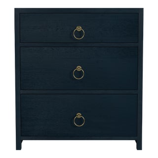 Lark 3 Drawer Nightstand, Navy Blue For Sale