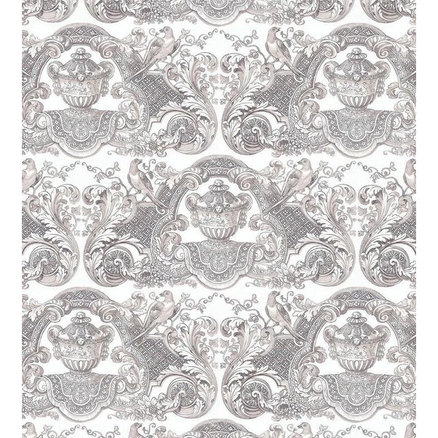 Nicolette Mayer through The House of Scalamandre William & Mary Wallcovering, French Gray For Sale