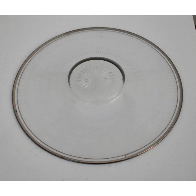 Vintage Heisey Art Deco Style Etched Glass Round Platter For Sale - Image 11 of 13