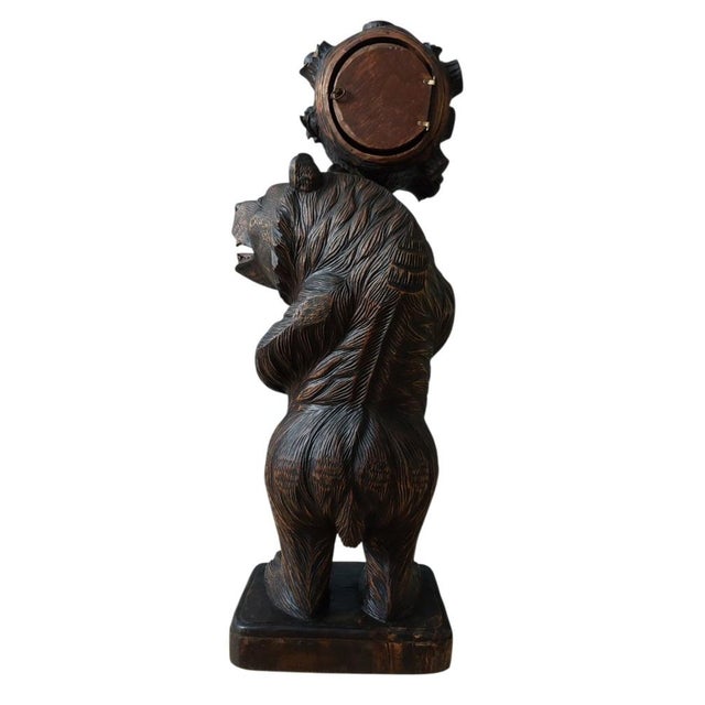 Large Black Forest Bear Clock, 1955 For Sale - Image 11 of 15