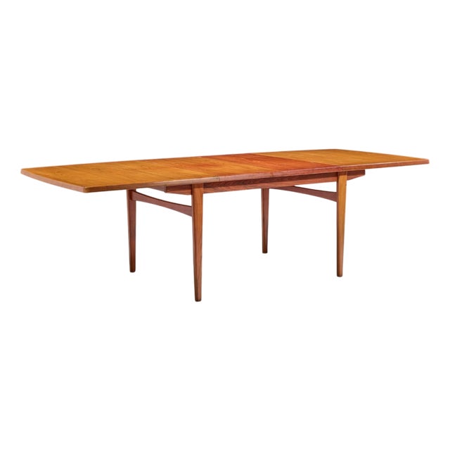 Kurt Østervig Style Mid Century Danish Rosewood Expanding Hidden Leaf Dining Table With 2 Leaves For Sale