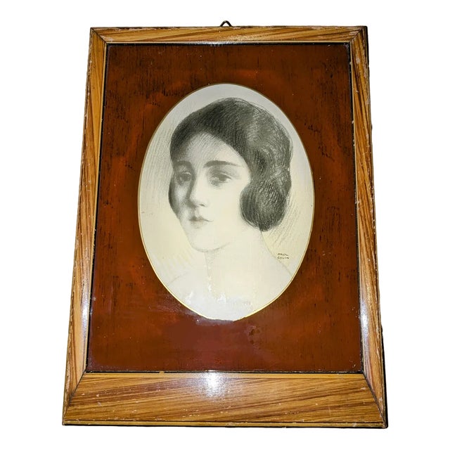 Paul Colin, Portrait of a Girl, Etching, 1930s For Sale