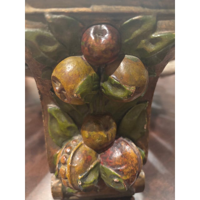 Ready to Hang Antique Late 19th Century Barbola-Style Fruit Motif Decorative Corbel / Architectural Ornament – 9” For Sale - Image 13 of 18