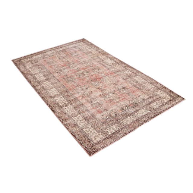 Red Vintage Shabby Chic Handmade Wool Rug For Sale - Image 11 of 13