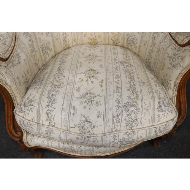Pair Antique 19th C. French Louis XV Style Bergère Chairs For Sale - Image 11 of 17