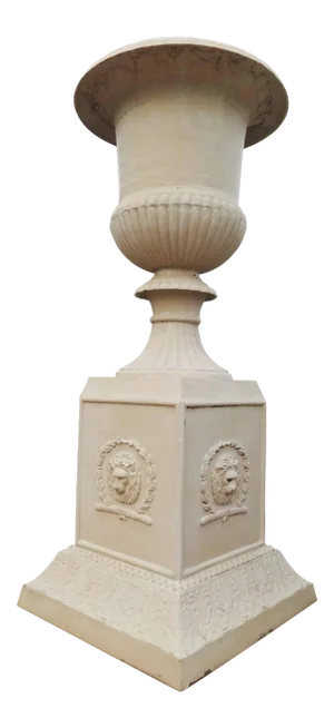 Classic Cast Iron Urn on Plinth