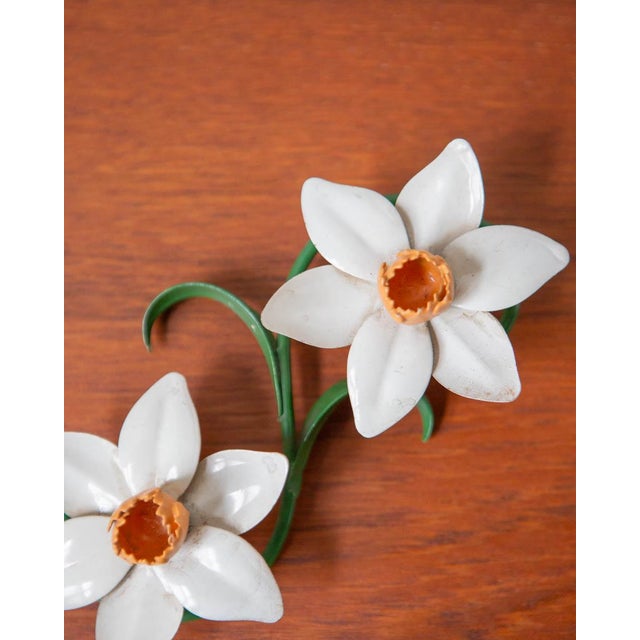 1960s 1960s Italian Tole Daffodil Taper Candle Holder For Sale - Image 5 of 5