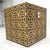 Decorative Brass Pattern Shaped Cube Base Side Table w/ Smoke Mirrored Top MINT For Sale - Image 13 of 13