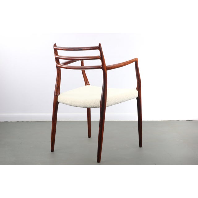 Wood Model 62 Rosewood & Knoll Boucle Arm Chair by Niels Møller for JL Møllers 1960s For Sale - Image 7 of 7