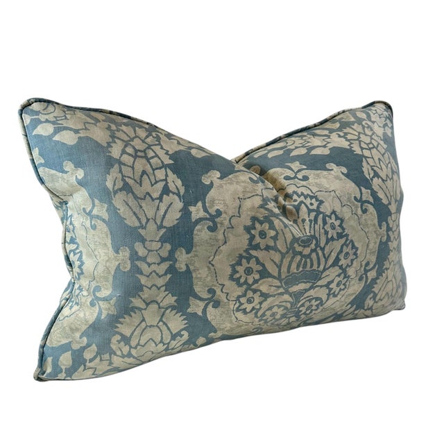This custom made Italian Fortuny pillow is a timeless piece of luxury and craftsmanship, crafted from exquisite cotton...
