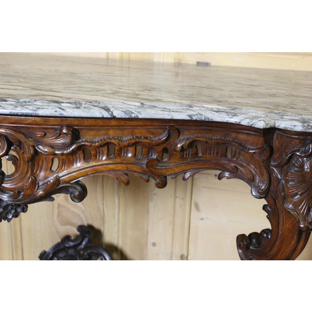 Large Louis XV Walnut Console Table, 19th Century For Sale - Image 5 of 13