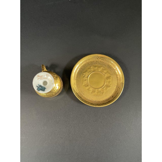 Late 19th Century Venetian Gilded Porcelain Cup and Saucer from Rigo & Co, Set of 2 For Sale - Image 10 of 11